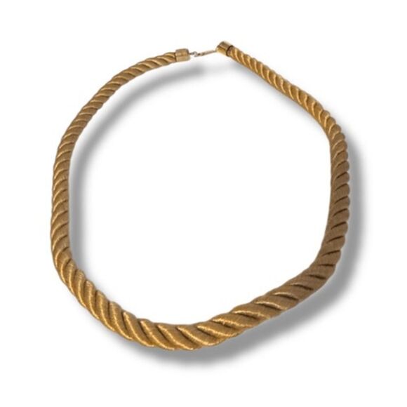 Vintage Women's Chunky Brown Twisted Rope Matinee Necklace Western Equestrian - Picture 2 of 7